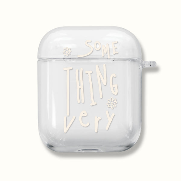 [MOMO CASE] 510 SOMETHING (크림) Clear Airpods Case