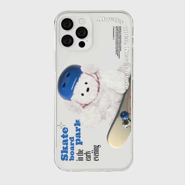 [THENINEMALL] Big Ppokku Skateboarder Clear Phone Case (3 types)