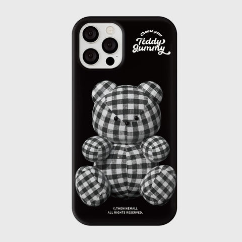 [THENINEMALL] Gingham Gummy Hard Phone Case (2 types)