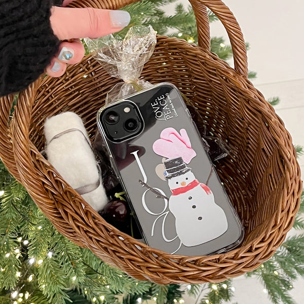 [Mademoment] Love And Joy Snowman Design Clear Phone Case (4 Types)