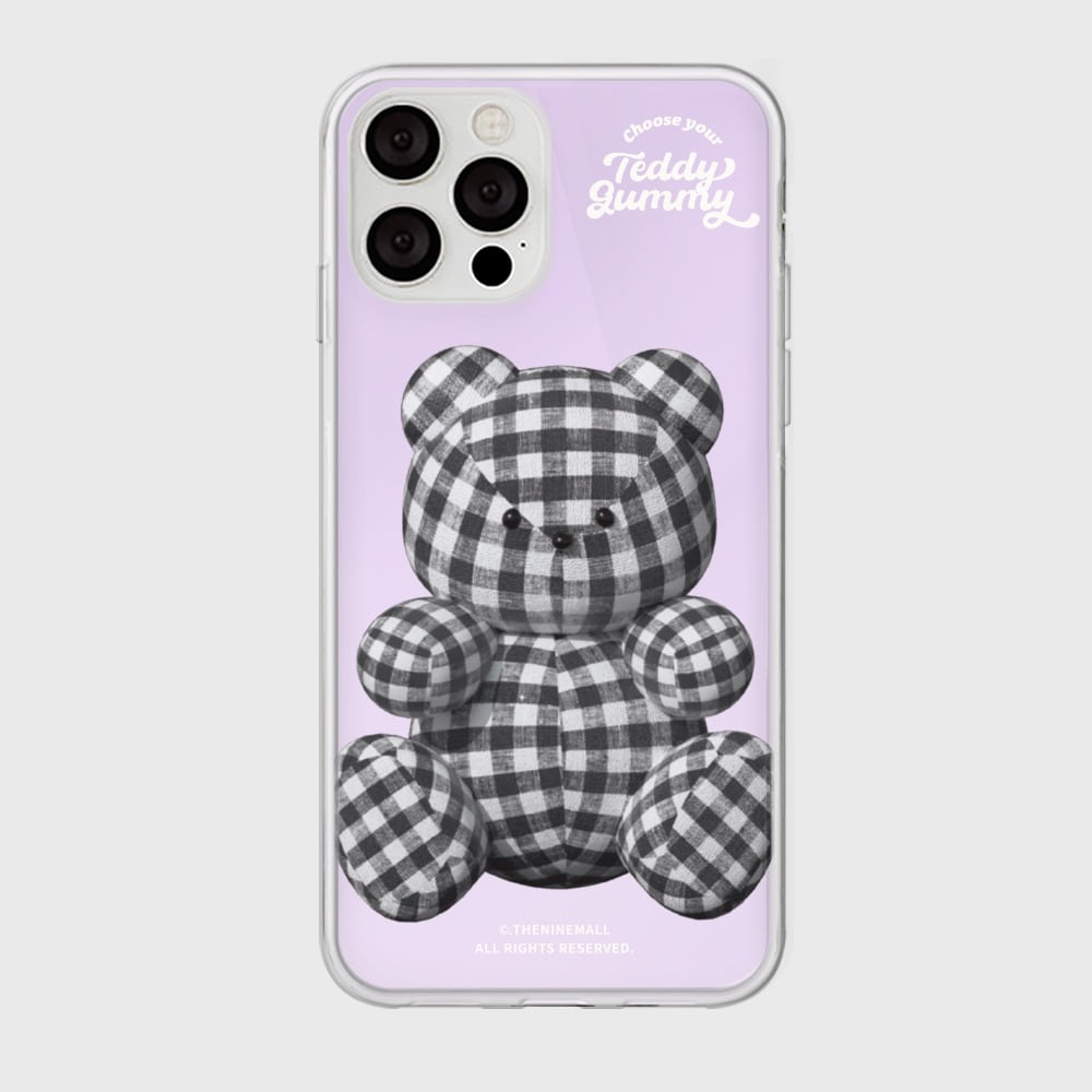 [THENINEMALL] Gingham Gummy Mirror Phone Case