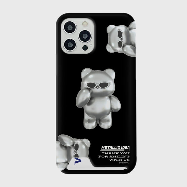 [THENINEMALL] 패턴 실버 구미 Hard Phone Case (3 types)