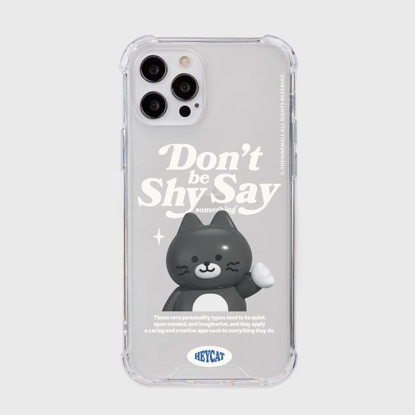 [THENINEMALL] Shy Hey Cat Clear Phone Case (3 types)