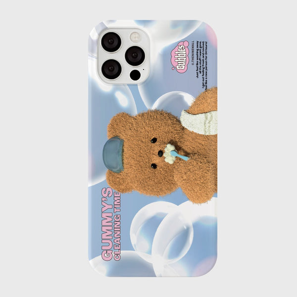 [THENINEMALL] Big Cleaning Time Gummy Hard Phone Case (2 types)