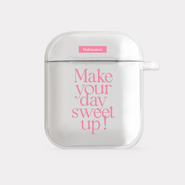 [Mademoment] Sweet Up Lettering Design Clear AirPods Case