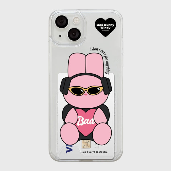 [THENINEMALL] Pink Checkerboard Bad Windy Clear Phone Case (3 types)