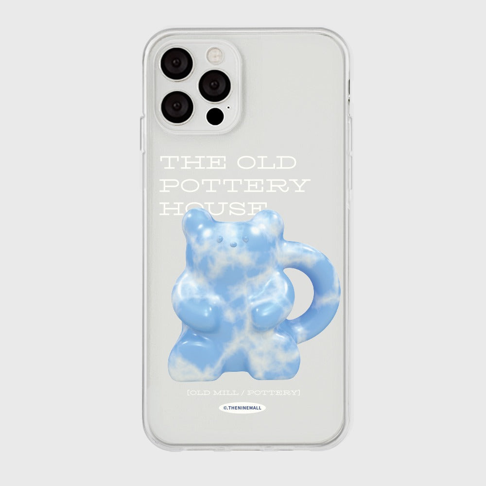 [THENINEMALL] 블루 포터리 Clear Phone Case (2 types)