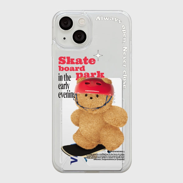 [THENINEMALL] Small Gummy Skateboarder Clear Phone Case (3 types)