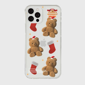 [THENINEMALL] Pattern Holiday Edition Gummy Clear Phone Case (3 types)