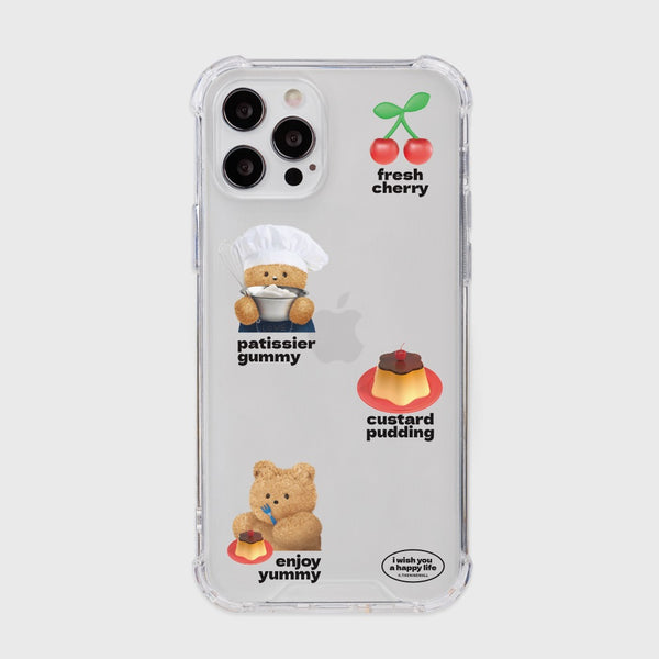 [THENINEMALL] Pattern Pudding Gummy Clear Phone Case (3 types)