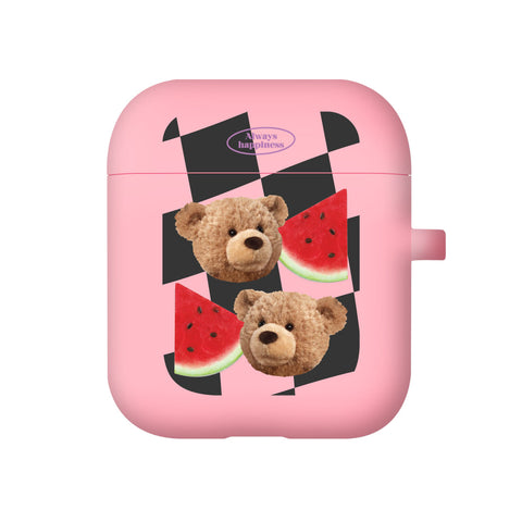 [MOMO CASE] 481 Check테드 (블랙) Color Jelly Airpods Case (10 Colors)