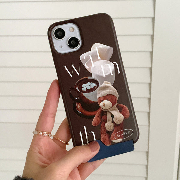 [Mademoment] Choco Teddy Lettering Design Phone Case