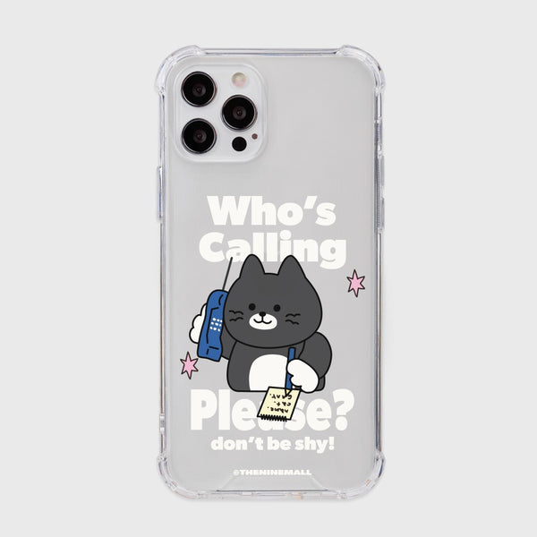 [THENINEMALL] Calling Hey Cat Clear Phone Case (3 types)