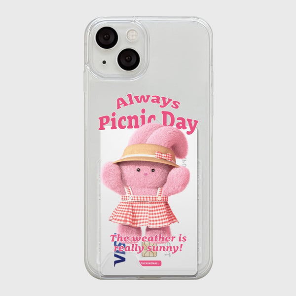 [THENINEMALL] Picnic Day Windy Clear Phone Case (3 types)