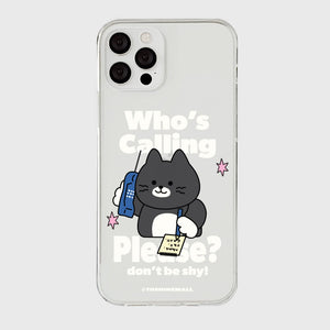 [THENINEMALL] Calling Hey Cat Clear Phone Case (3 types)