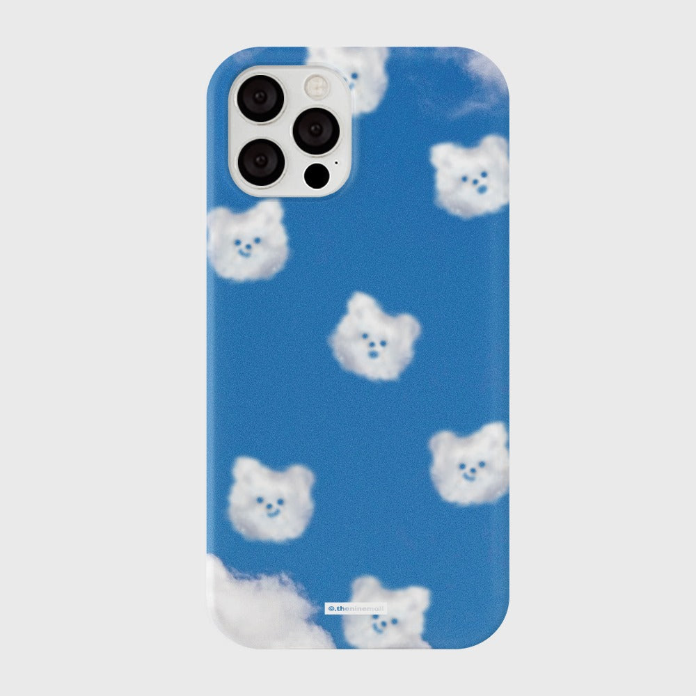 [THENINEMALL] Pattern Cloud Gummy Hard Phone Case (2 types)