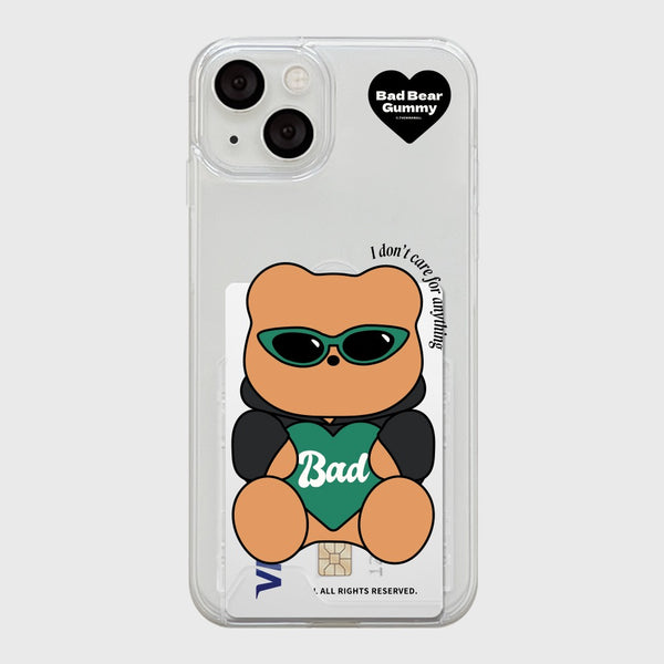 [THENINEMALL] Green Checkerboard Bad Gummy Clear Phone Case (3 types)