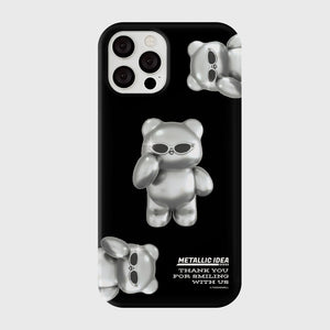 [THENINEMALL] 패턴 실버 구미 Hard Phone Case (3 types)