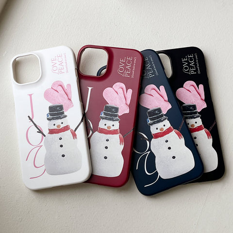 [Mademoment] Love and Joy Snowman Design Phone Case