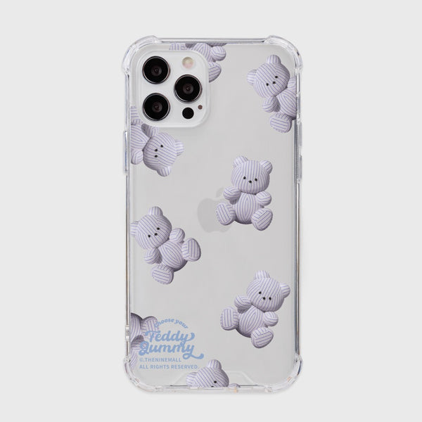 [THENINEMALL] Pattern Stripy Gummy Clear Phone Case (3 types)