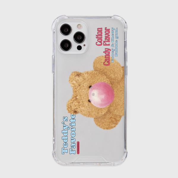 [THENINEMALL] Bubble Gum Teddy Gummy Clear Phone Case (3 types)