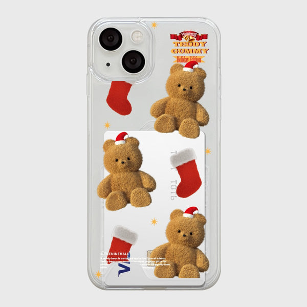 [THENINEMALL] Pattern Holiday Edition Gummy Clear Phone Case (3 types)