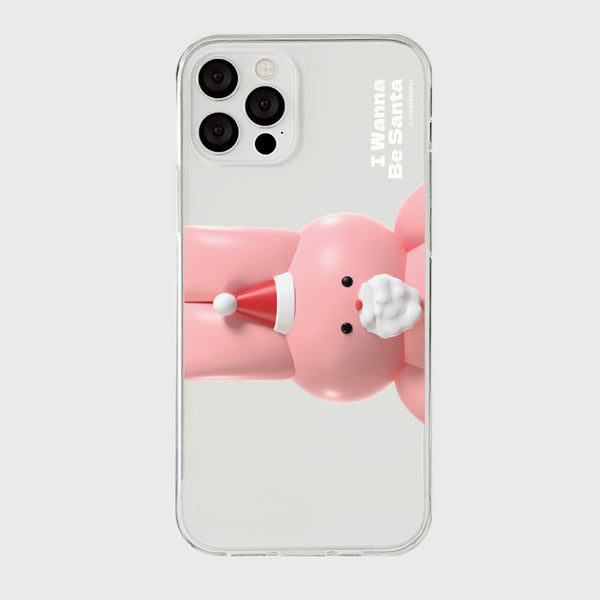 [THENINEMALL] Windy Wannabe Santa Clear Phone Case (3 types)