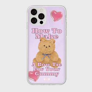 [THENINEMALL] Ribbon Teddy Gummy Mirror Phone Case