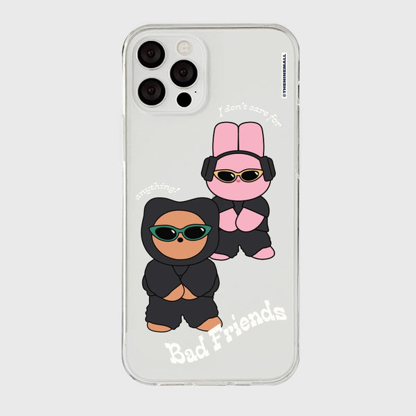 [THENINEMALL] Bad Friends Clear Phone Case (3 types)