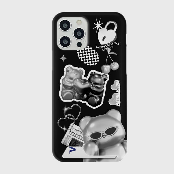 [THENINEMALL] 스티커 실버 구미 Hard Phone Case (3 types)