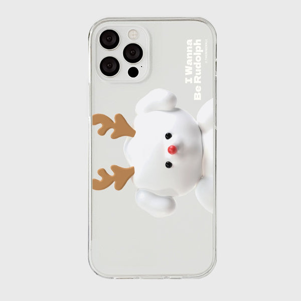 [THENINEMALL] Ppokku Wannabe Rudolph Clear Phone Case (3 types)