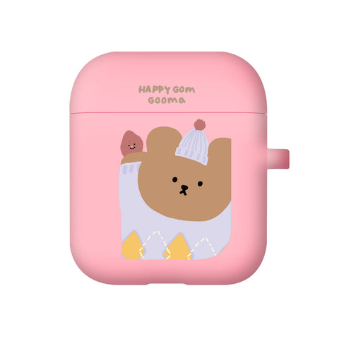 [MOMO CASE] 498 해피곰구마 Color Jelly Airpods Case (10 Colors)