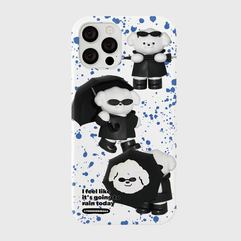 [THENINEMALL] Pattern Rainy Day Ppokku Hard Phone Case (2 types)