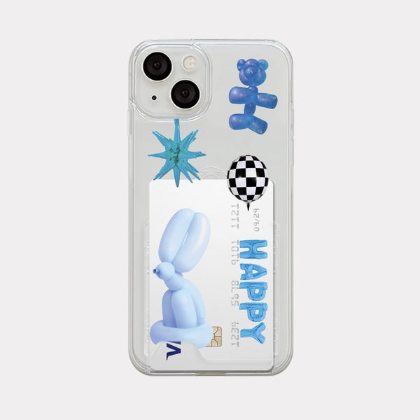[Mademoment] Blue Balloons Design Clear Phone Case (4 Types)