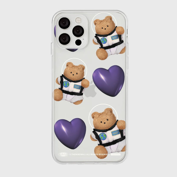 [THENINEMALL] Pattern Heart Space Clear Phone Case (3 types)