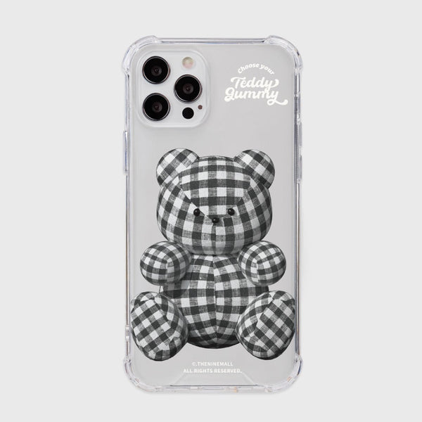 [THENINEMALL] Gingham Gummy Clear Phone Case (3 types)