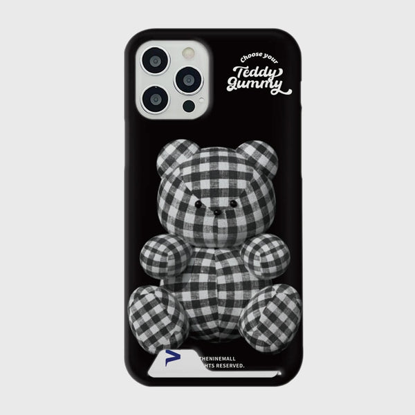 [THENINEMALL] Gingham Gummy Hard Phone Case (2 types)