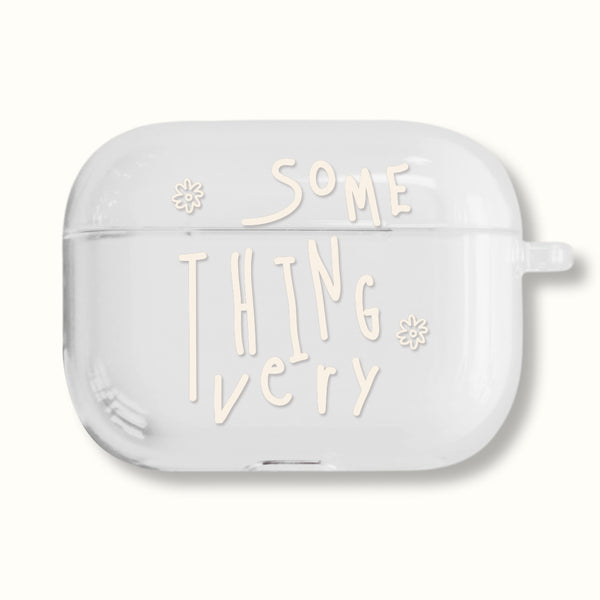 [MOMO CASE] 510 SOMETHING (크림) Clear Airpods Case