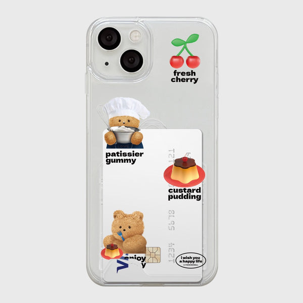 [THENINEMALL] Pattern Pudding Gummy Clear Phone Case (3 types)