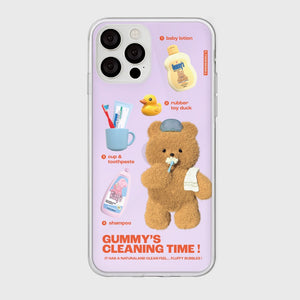 [THENINEMALL] Pattern Cleaning Time Gummy Mirror Phone Case