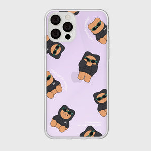 [THENINEMALL] Pattern Hoodie Gummy Mirror Phone Case