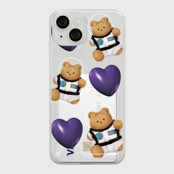 [THENINEMALL] Pattern Heart Space Clear Phone Case (3 types)