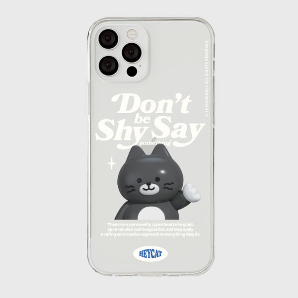 [THENINEMALL] Shy Hey Cat Clear Phone Case (3 types)