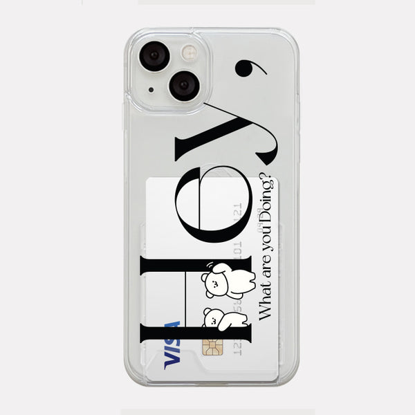 [Mademoment] Hey Momo Lettering Design Clear Phone Case (4 Types)