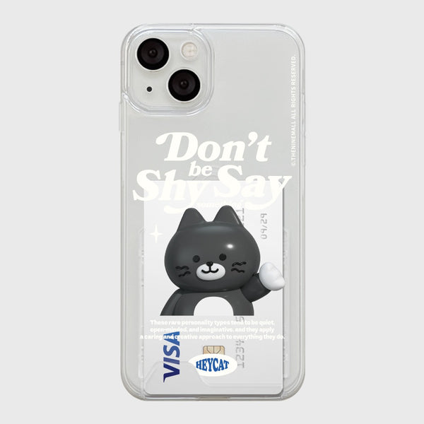 [THENINEMALL] Shy Hey Cat Clear Phone Case (3 types)