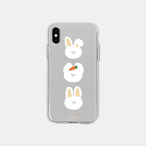 [DEEPING CASE] 세마리 당근토끼 Jelly Case (White)