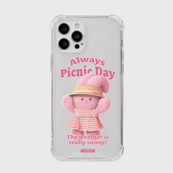 [THENINEMALL] Picnic Day Windy Clear Phone Case (3 types)