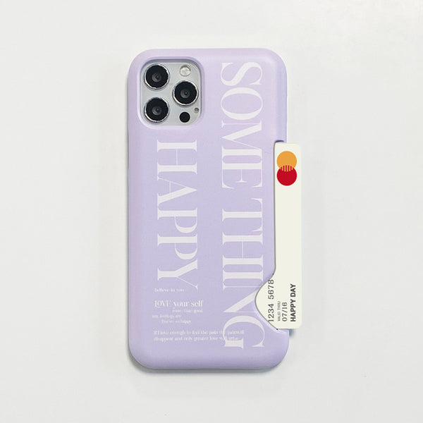 [MOMO CASE] 516 썸띵HAPPY(라이트퍼플) Phone Case