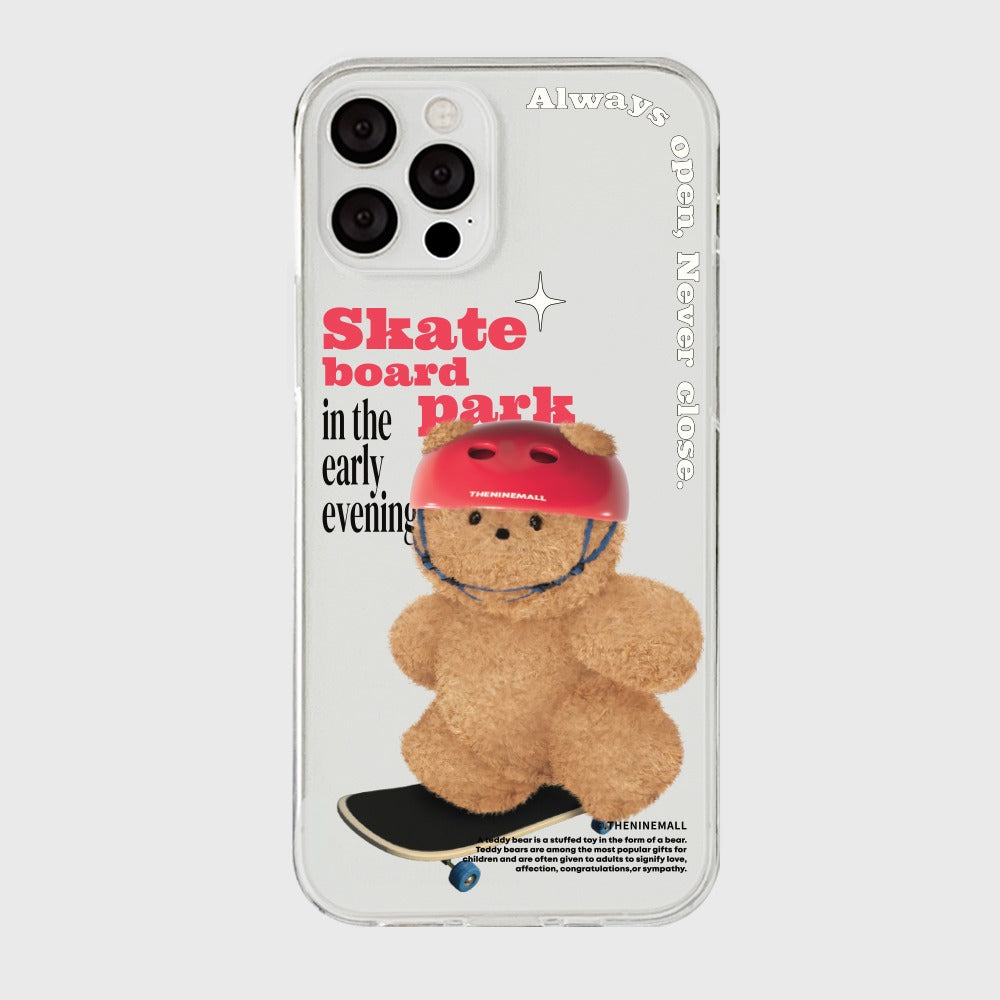 [THENINEMALL] Small Gummy Skateboarder Clear Phone Case (3 types)