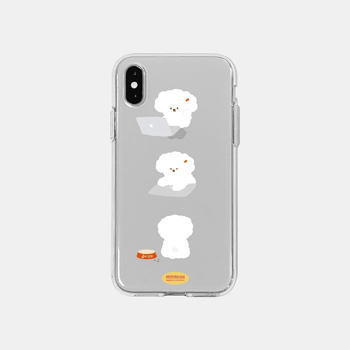 [DEEPING CASE] 일하기 싫은 콩이 Jelly Case (White)